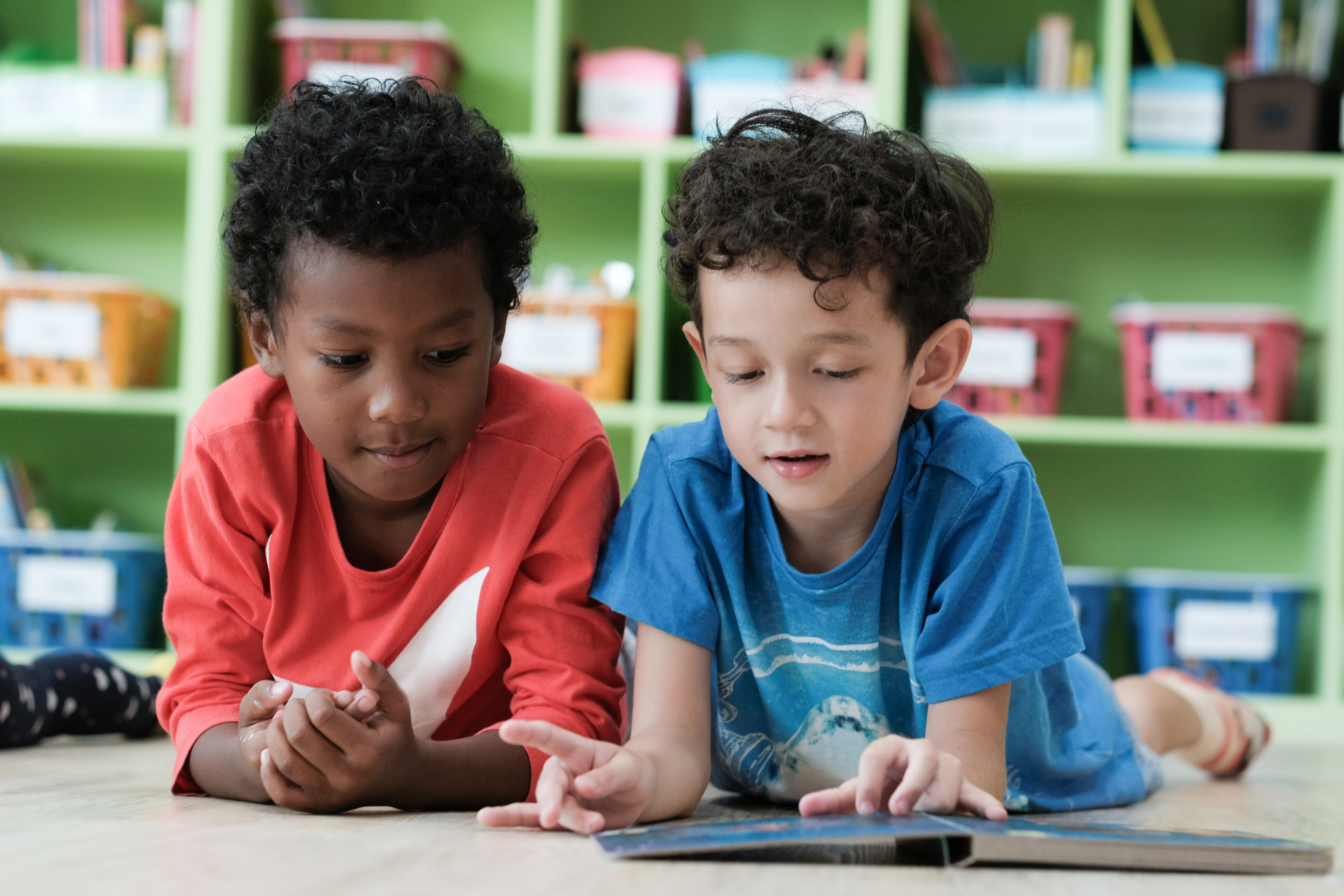 Boys Are Reading Together